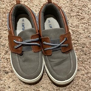 Carter's Gray and Brown Casual Sneakers with Leather Trim
